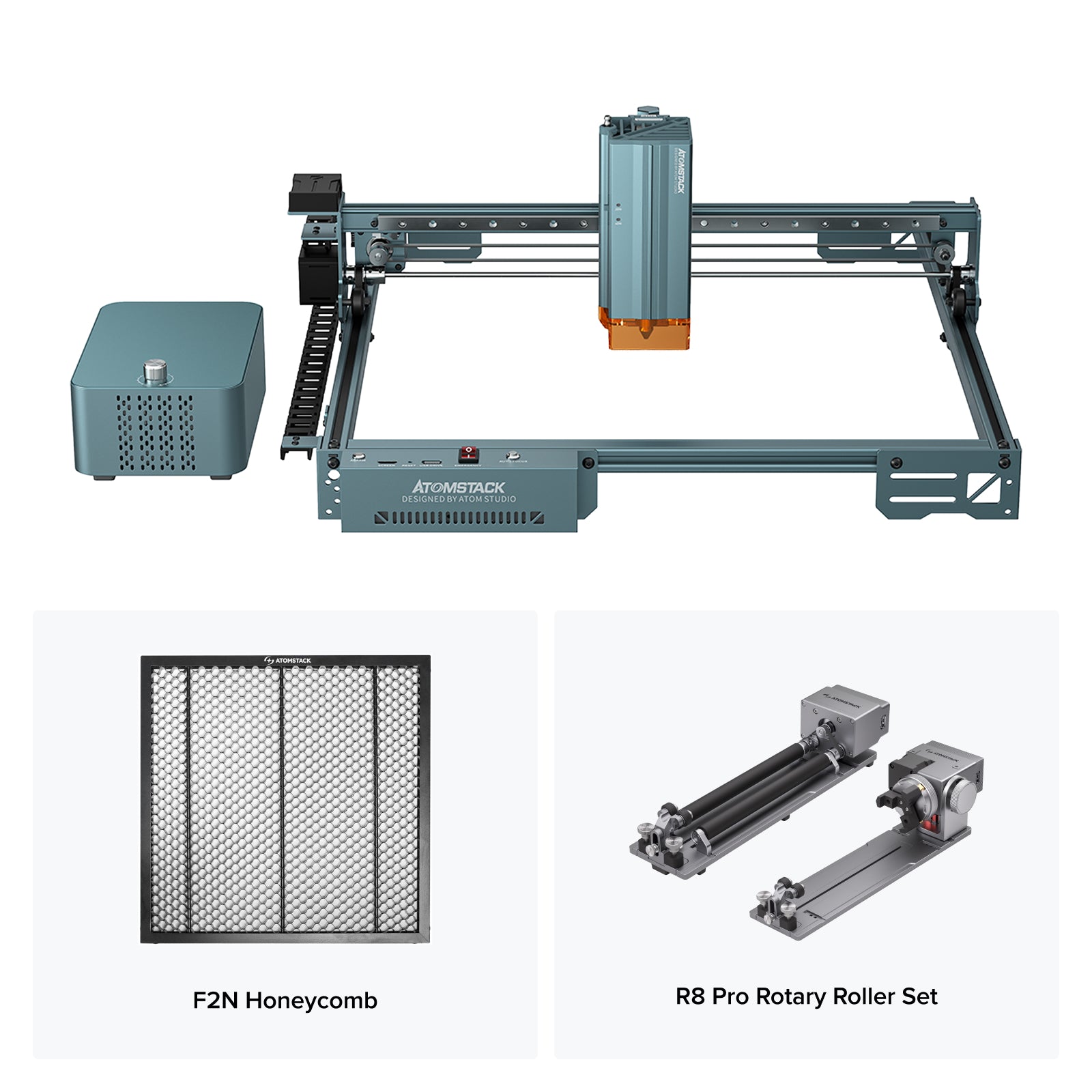 AtomStack A40 Pro V2 Laser Engraver with F60 Air Assist Kit