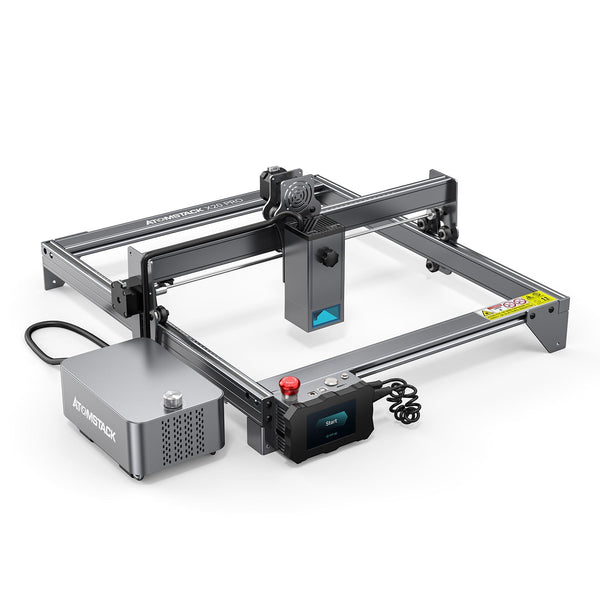 Atomstack X20/S20/A20 PRO 130W Machine de gravure et de découpe laser Quad avec système d'assistance pneumatique intégré