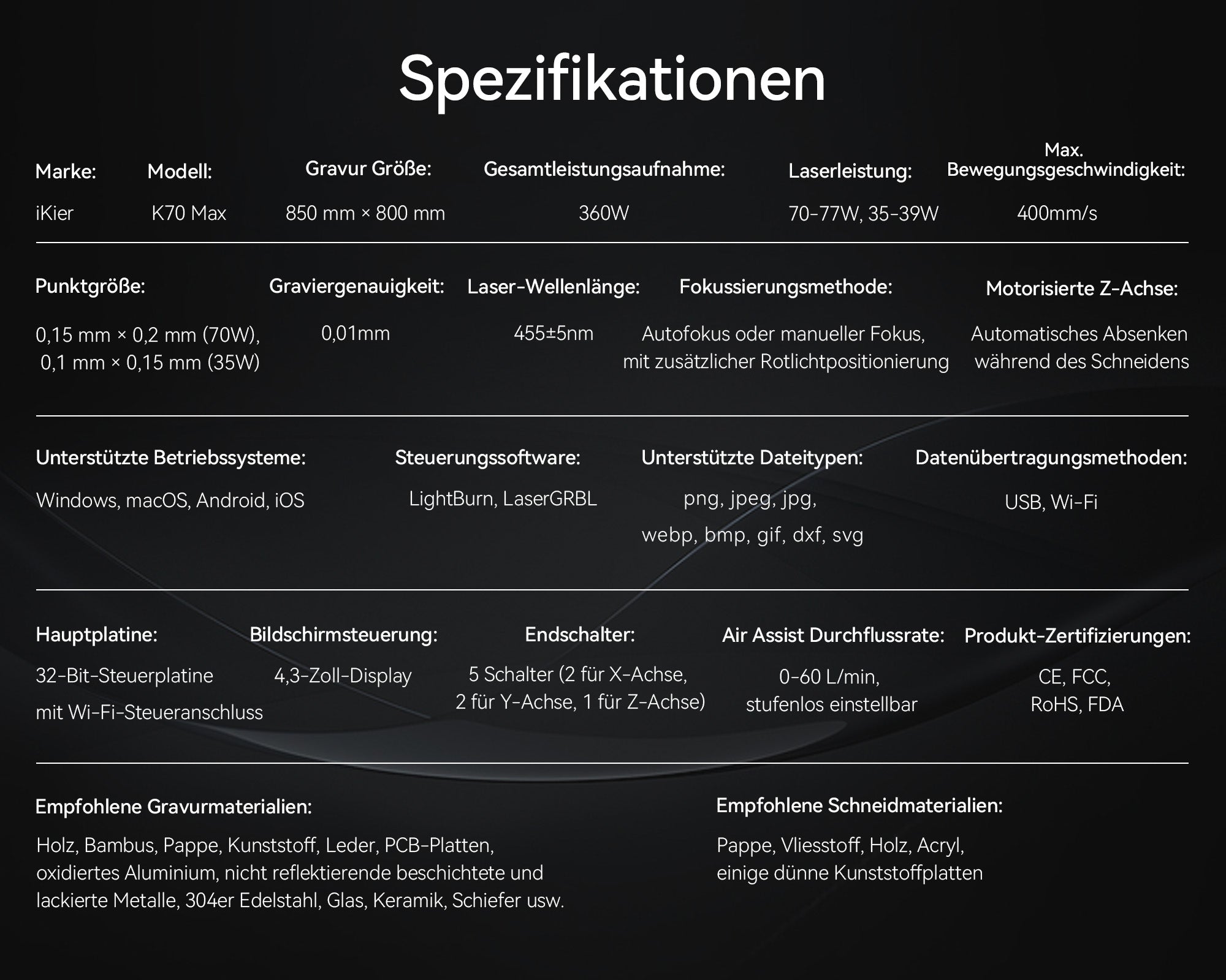 graveur laser iKier K70 Max