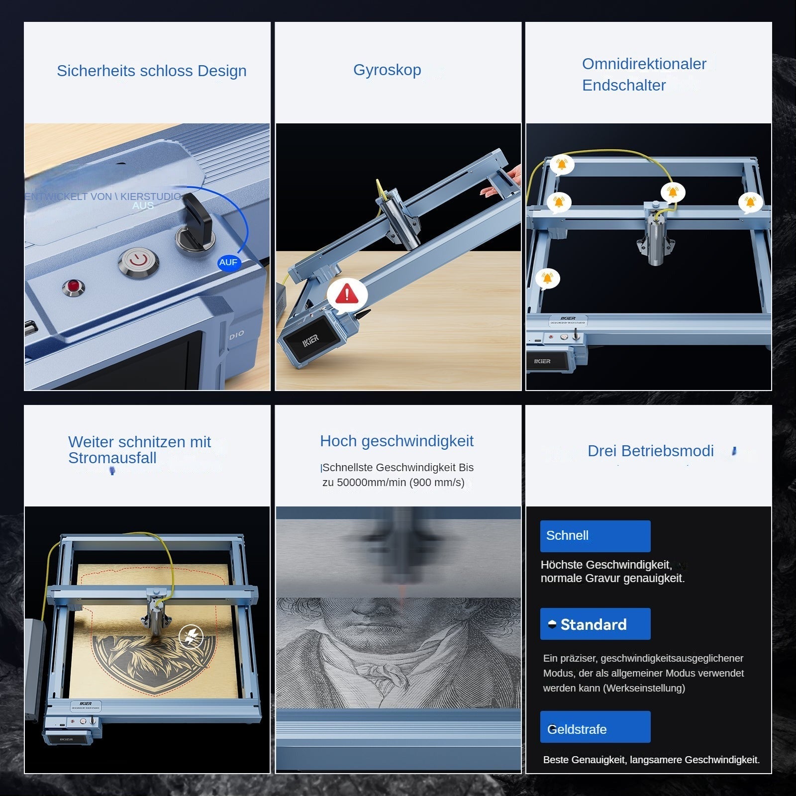 graveur laser à fibre iKier K1 Pro 1064nm 20W