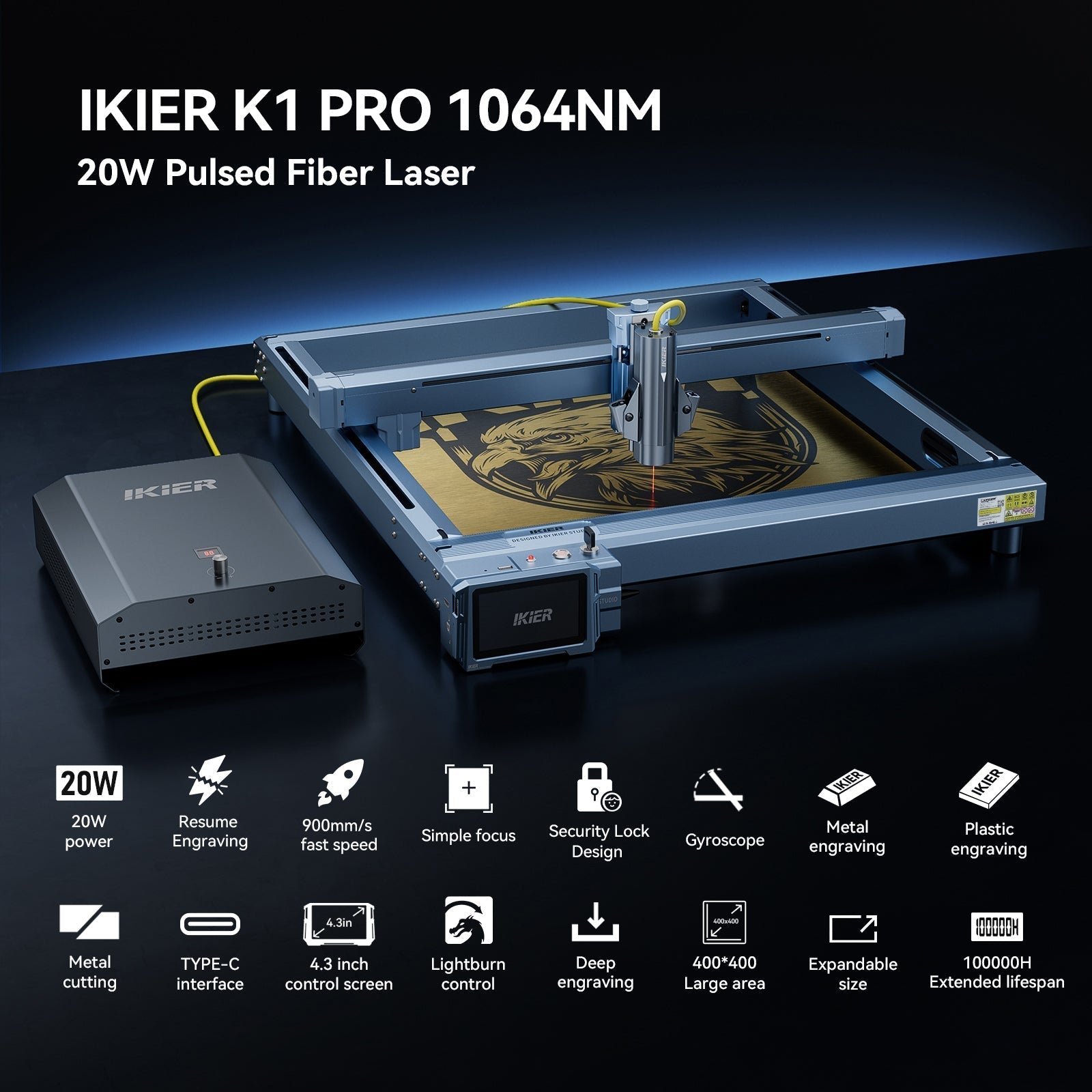 iKier 1064nm 20W Fiber Laser Module (For K1 Series)